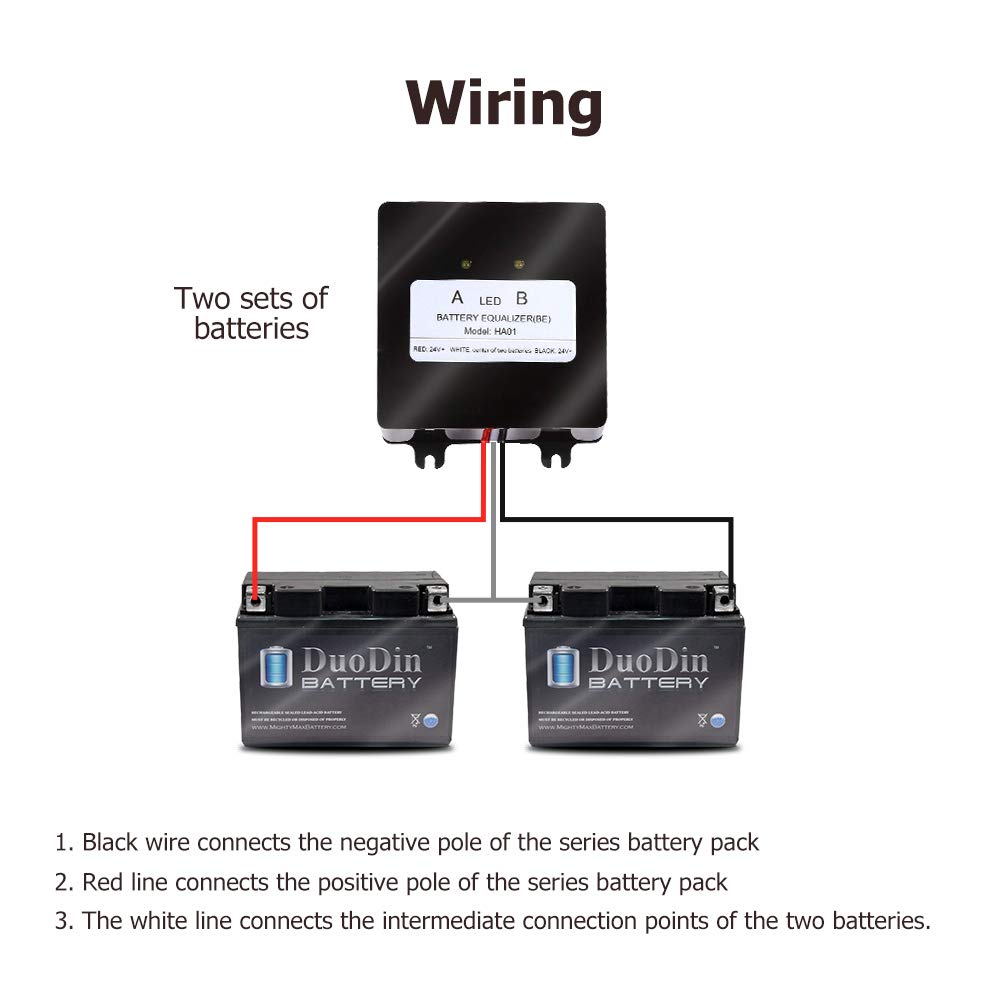 SolaMr 24V Batterie-Equalizer 2x12V Batterie Ausgleicher Battery Balancer Equalizer für Gel/Hochwass