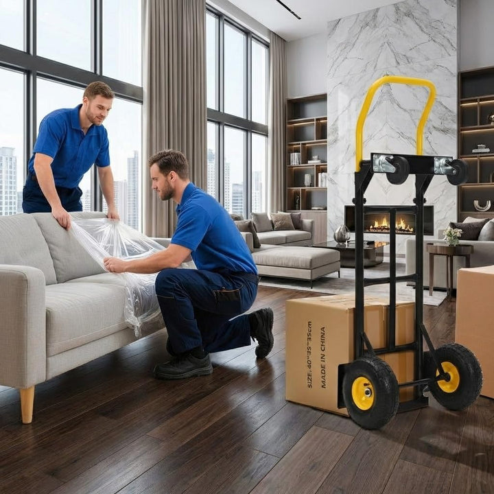 2-in-1 Transportwagen Handwagen Faltbar Mit 4 Pannensicheren Rädern, Schwerlast Tragkraft 362kg – Id