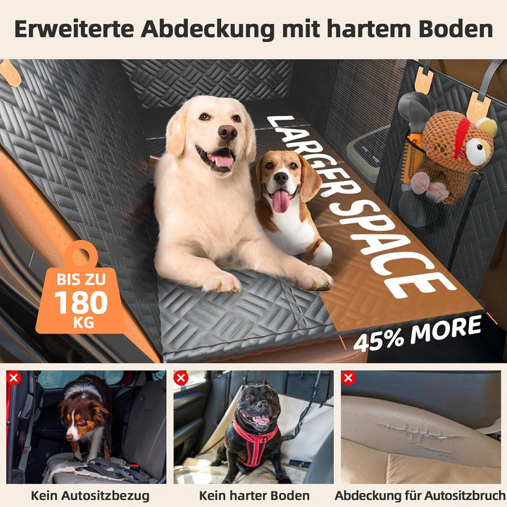 Hundedecke für Auto Rückbank,Hundesitzbezug mit Harter Unterseite hält 180KG,Rücksitz mit Seitenschu