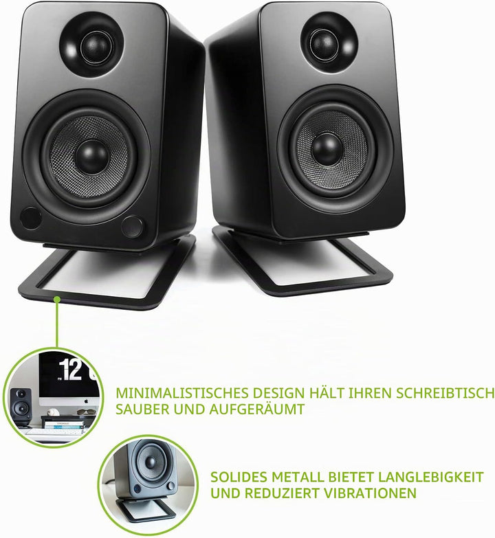 Kanto-S4 Desktop Lautsprecher-Ständer für mittlere Lautsprecher Black, Black