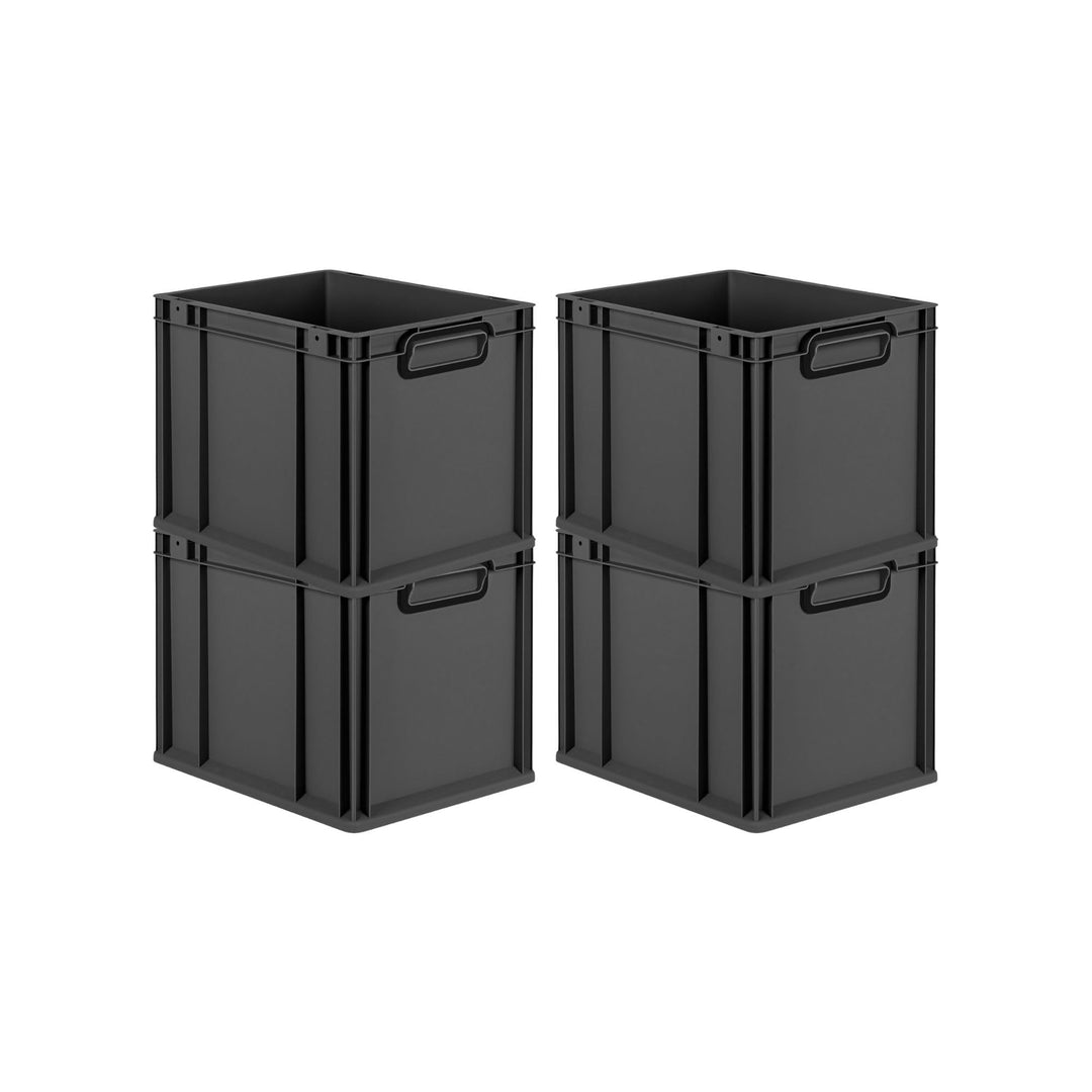 PROREGAL SuperSparSet 4x Eurobox NextGen Color | HxBxT 32x30x40cm | 30 Liter | Griffe schwarz geschl