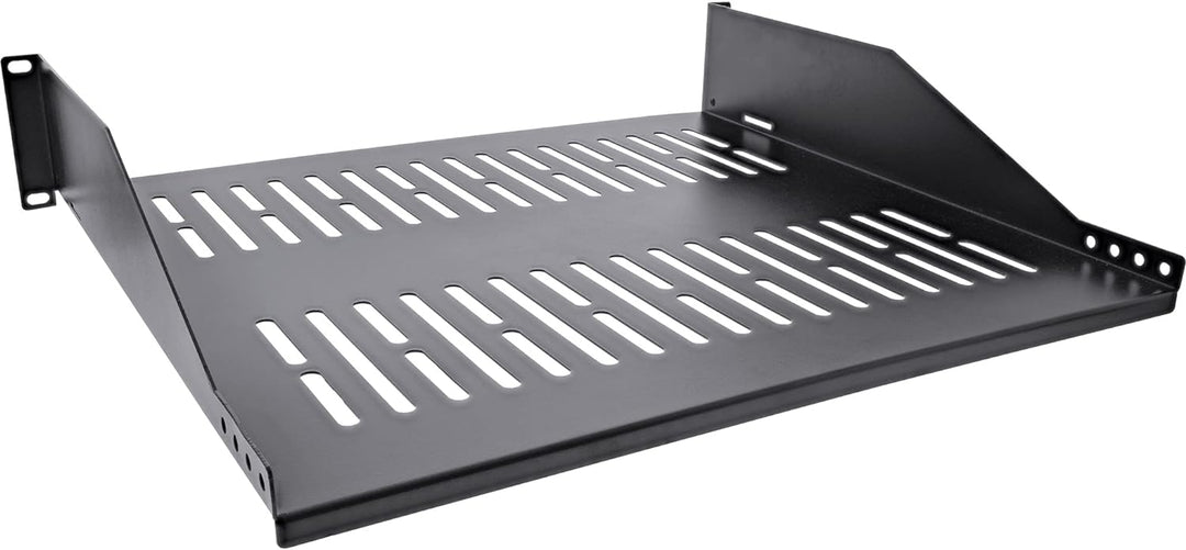 InLine® 19" Fachboden, 400mm, 20kg, 2HE, RAL 9005 schwarz