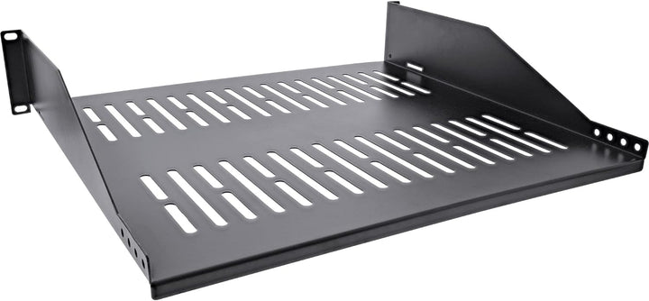 InLine® 19" Fachboden, 400mm, 20kg, 2HE, RAL 9005 schwarz
