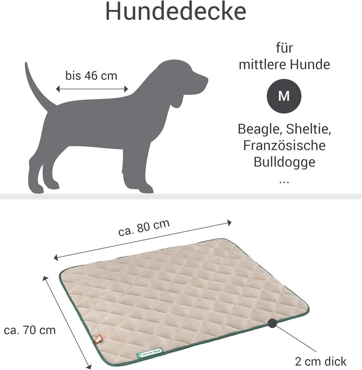 Doctor Bark Hundedecke Fleece Wendedecke - Flauschige, robuste Hundematte für mittlere Hunde. waschb