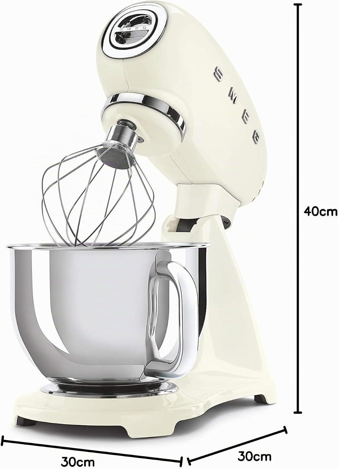SMEG, SMF03CREU Küchenmaschine, 10 Geschwindigkeitsstufen, Planetenrührwerk, Sicherheitsabschaltung,