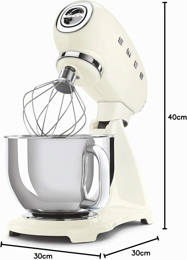 SMEG, SMF03CREU Küchenmaschine, 10 Geschwindigkeitsstufen, Planetenrührwerk, Sicherheitsabschaltung,