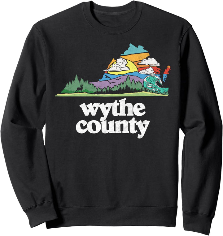 Wythe County Virginia Outdoors & Nature Lover Retro 80s Sweatshirt