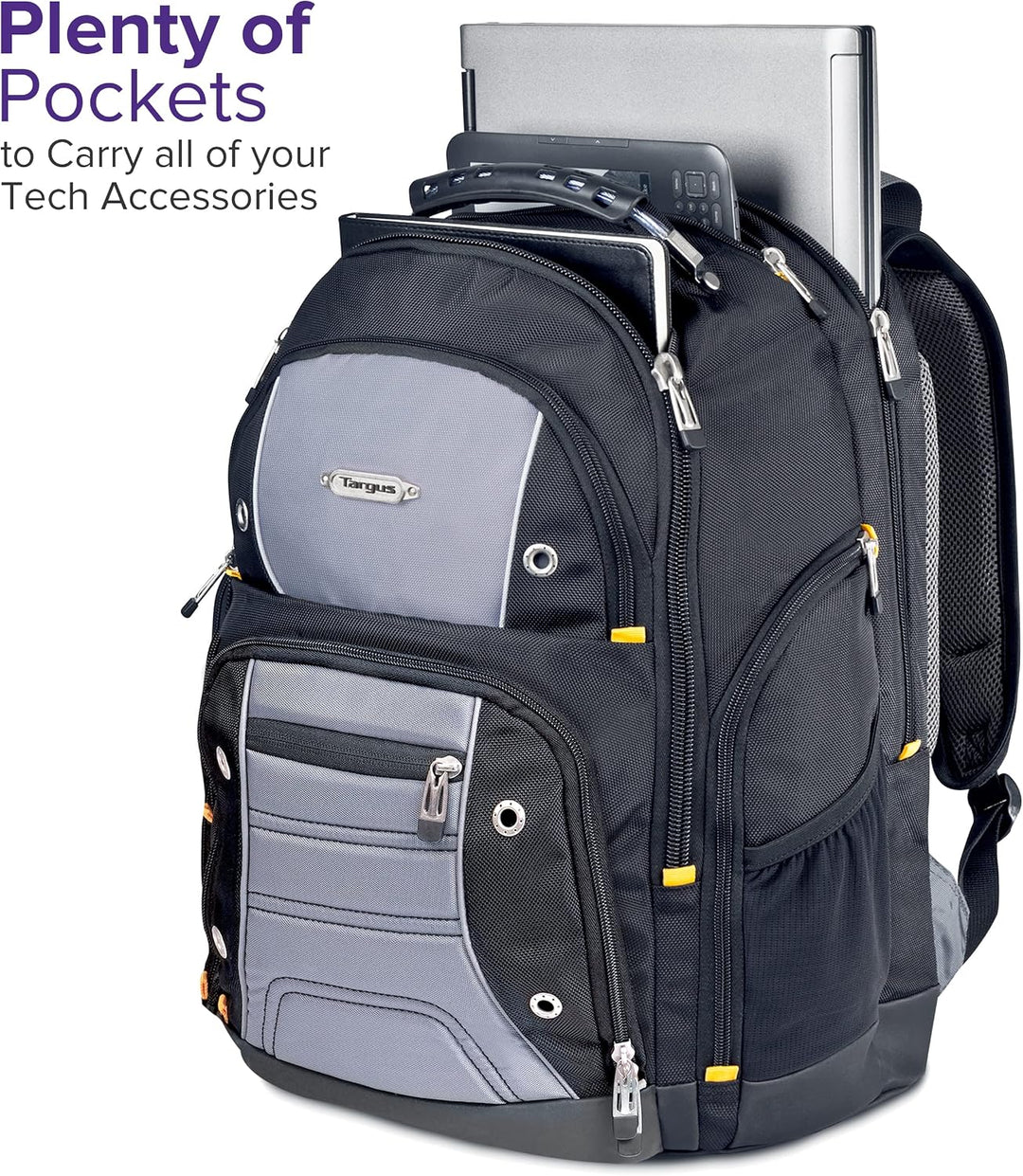 Targus DrifterTrek Backpack with USB Power Pass-Thru Port Schwarz/Grau 16" Zoll, Schwarz/Grau 16" Zo