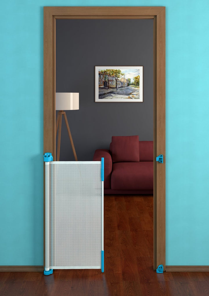 Gaterol Active Lite Blau – Ausziehbares Treppenschutzgitter und Türschutzgitter Rollo bis 140 cm Bla