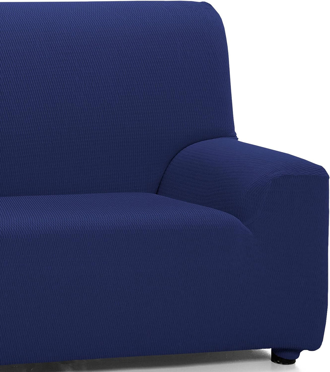 Martina Home Tunez elastischer Sofabezug, Stoff, Blau (Navy), 4 Sitzer (220 bis 260 cm) Marine 4 Plä