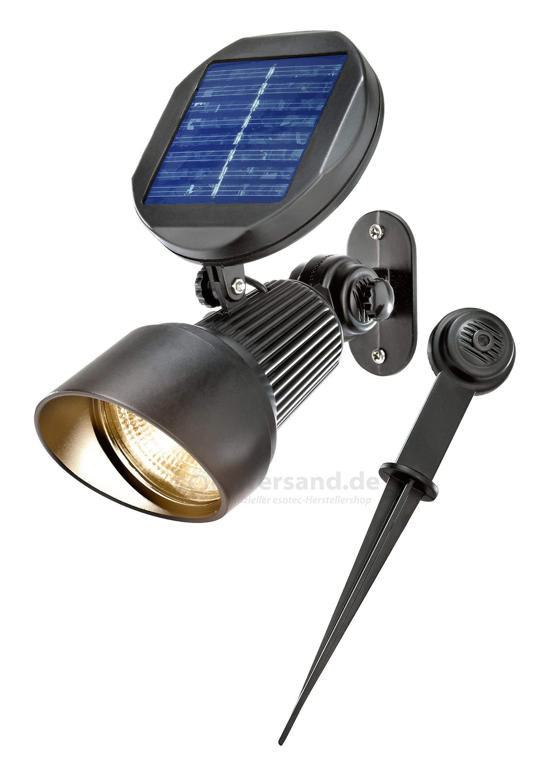Esotec Solar Spotlight Lichtfarbe 2800K warmweiss Wand oder Bodenmontage, 102136