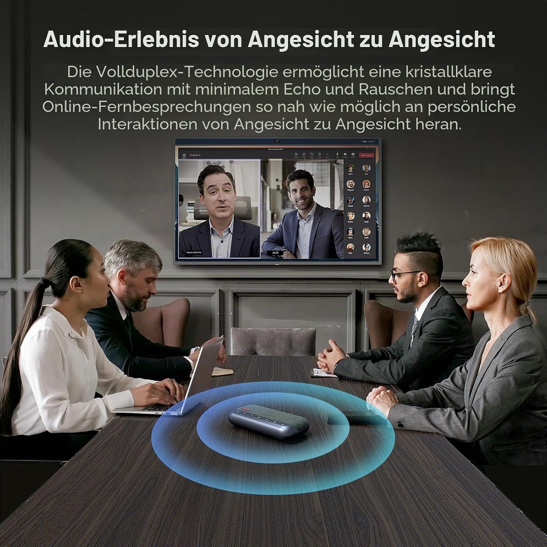 Nuroum A35 Konferenzlautsprecher und Mikrofon, AI-Powered Noise Cancelling, 32kHZ 13ft Voice Pickup/