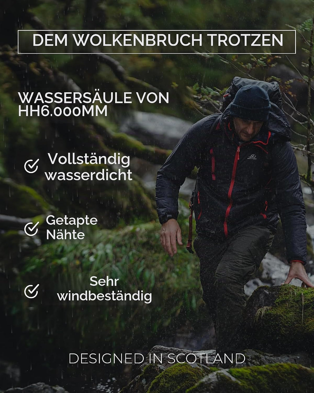 Highlander Herren Stow und GO Packaway JKT Regenjacke, Grau XXL Blau, XXL Blau