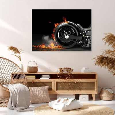 Bilder auf Leinwand 100x70cm Leinwandbild Zerhacker geschwindigkeit stahl mann Gross Wanddeko Bild S