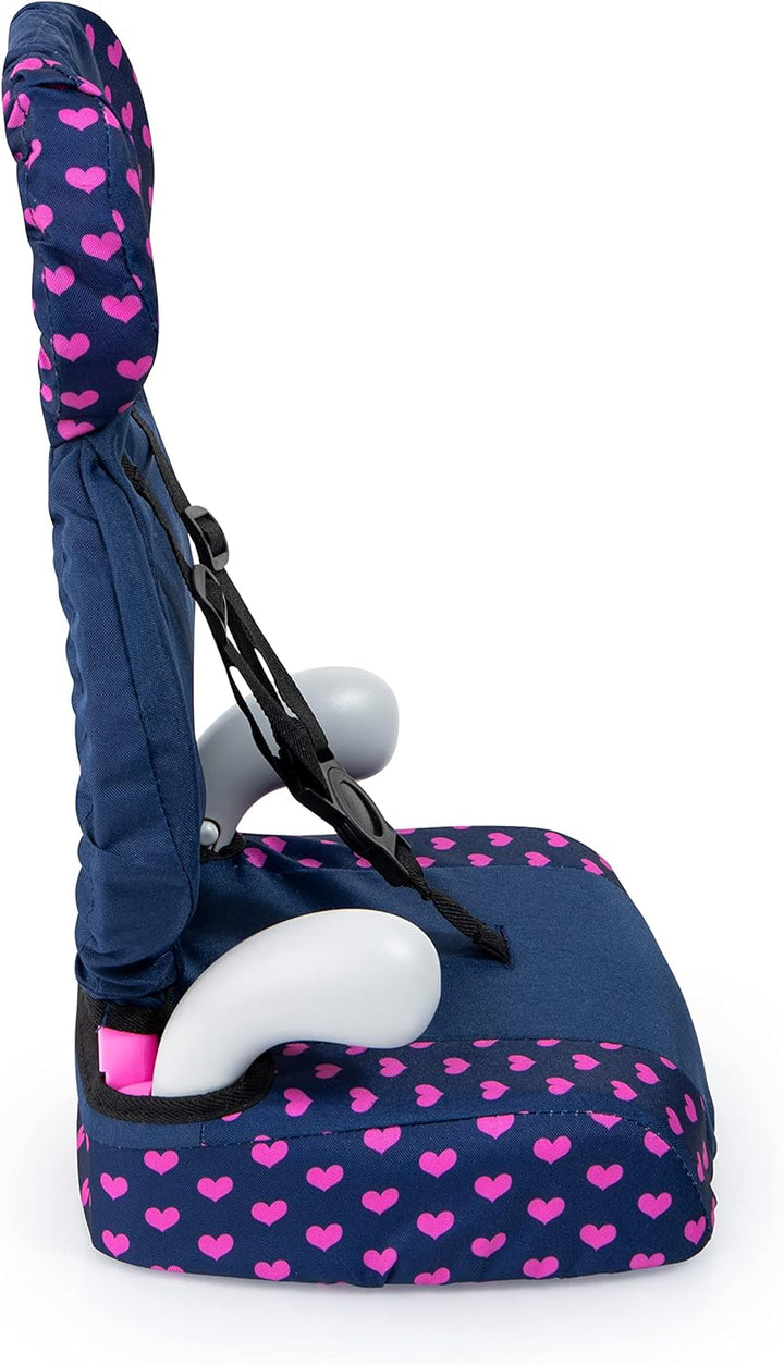 Bayer Design 67554AA Deluxe Puppenautositz, Puppensitz, Puppenzubehör, mit Gurt, blau, rosa, Einhorn