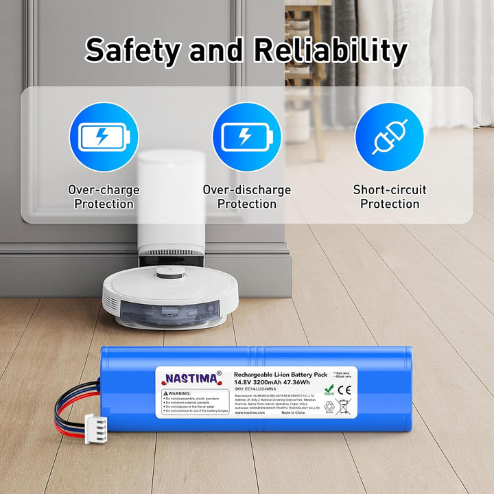 NASTIMA 3200mAh Li-Ion Akku Kompatibel mit Ecovacs Deebot N8, Deebot N8 Pro, Deebot N8+, Deebot N5,