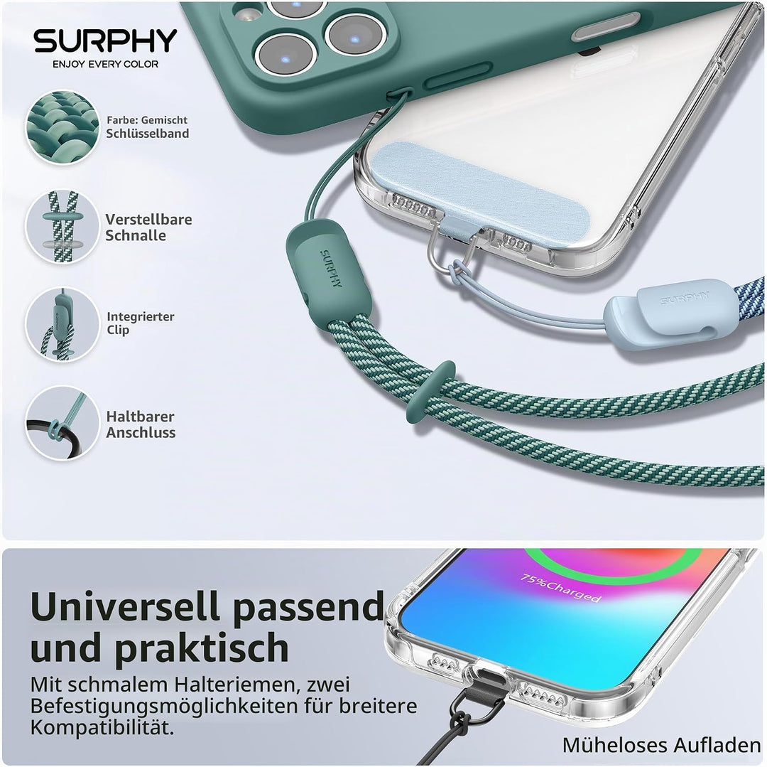 SURPHY 3 Stück Handschlaufe Handy Verstellbares mit Patch, Handykette Kurz Universal Handyband Schlü