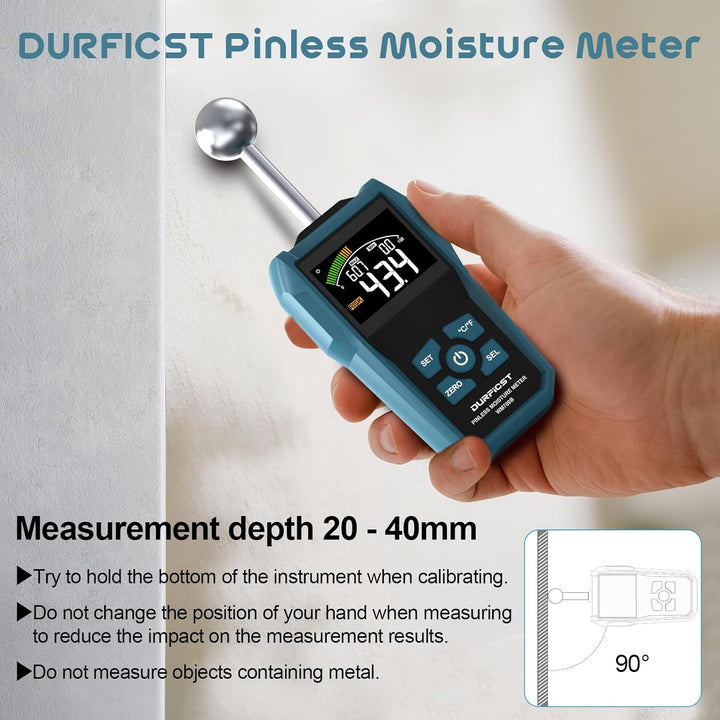 DURFICST Haustest-Kit, 3-in-1-Feuchtigkeitsmessgerät&amp;Laser Entfernungsmesser&amp;Steckdosentester, Feuch