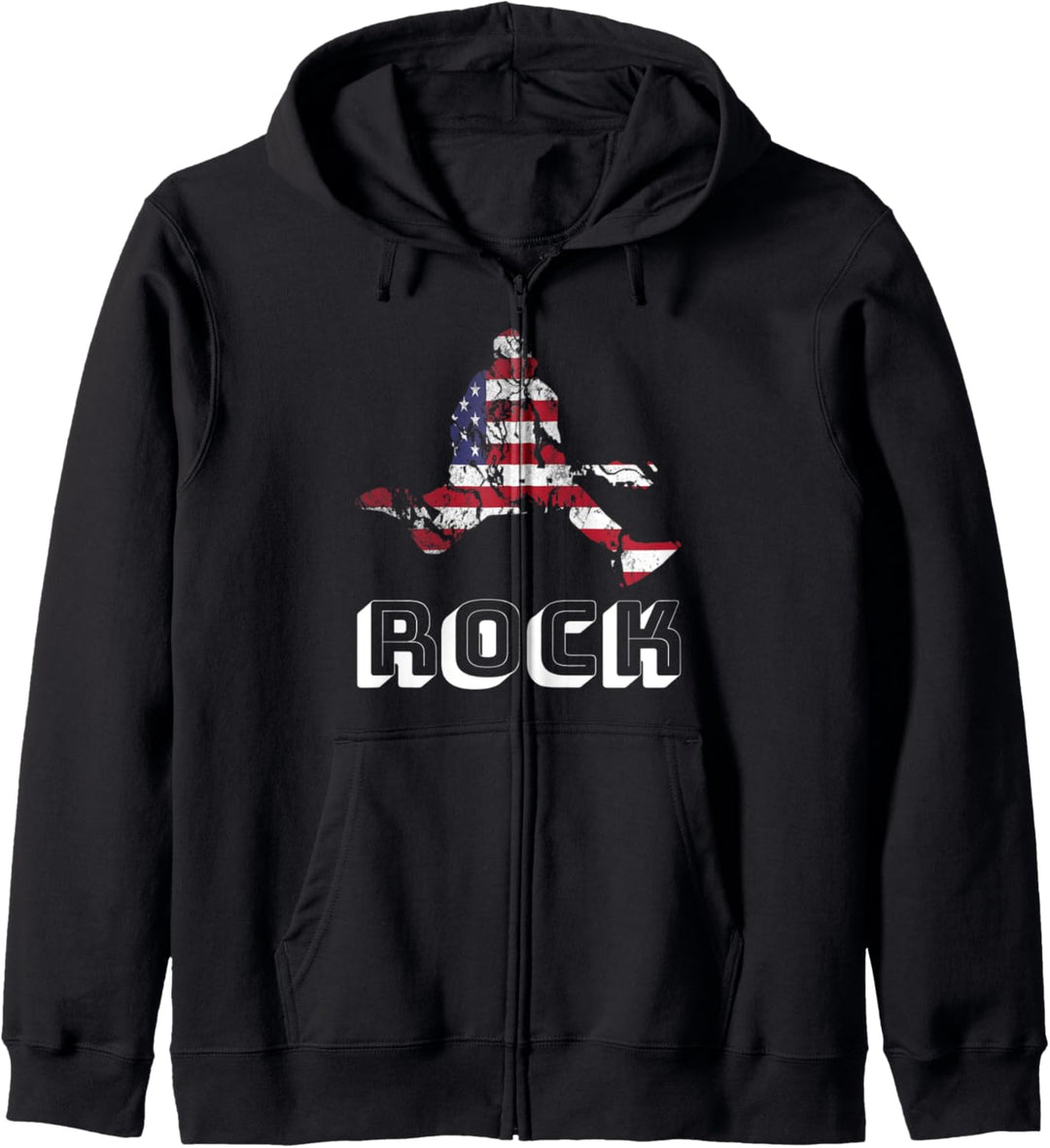 Rock Gitarre USA Fahne Musik Rockn Roll Kapuzenjacke