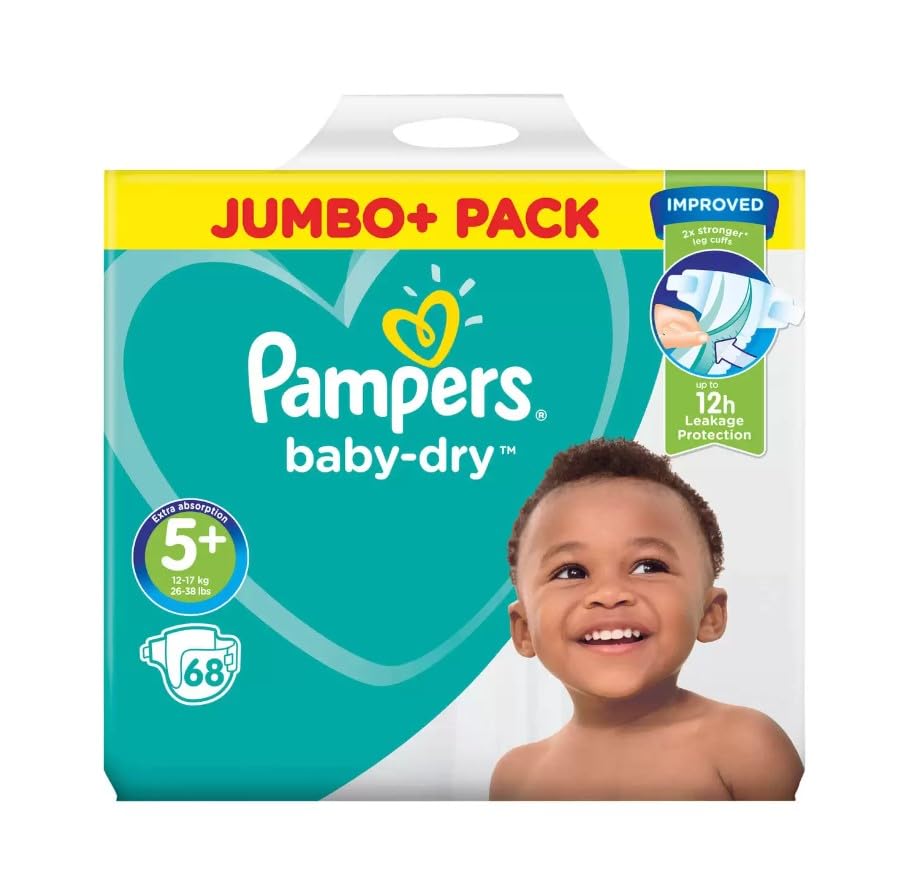 Pampers (Alte Version), Windeln Grösse 5 Plus (Junior Plus) 12-17 kg, 1er Pack (1 x 68 Stück)