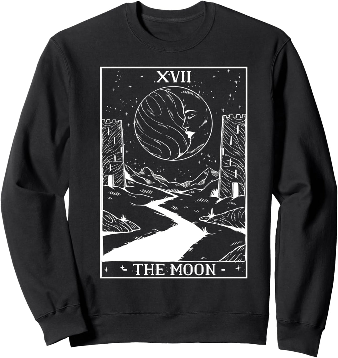 Tarot Karte Der Mond Hexe Wahrsagerin Wicca Goth Sweatshirt