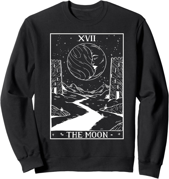 Tarot Karte Der Mond Hexe Wahrsagerin Wicca Goth Sweatshirt