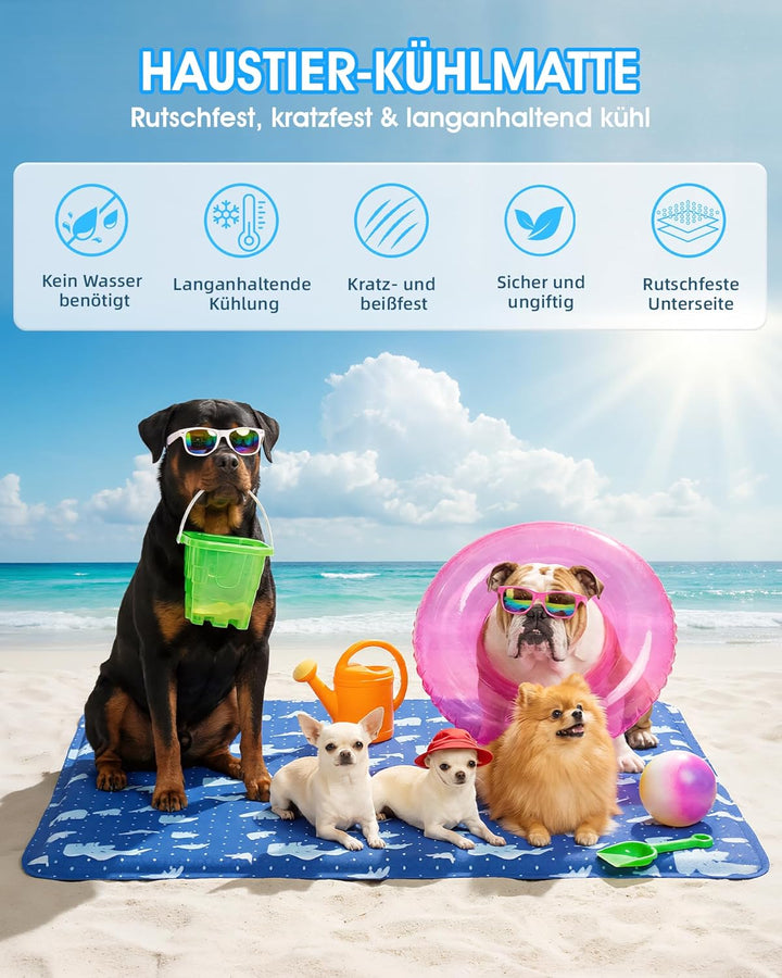 petnf Kühlmatte Für Hunde Selbstkühlend 90 x 60 cm, Langlebige Kratzfeste Oberfläche Hund Kühlmatte,