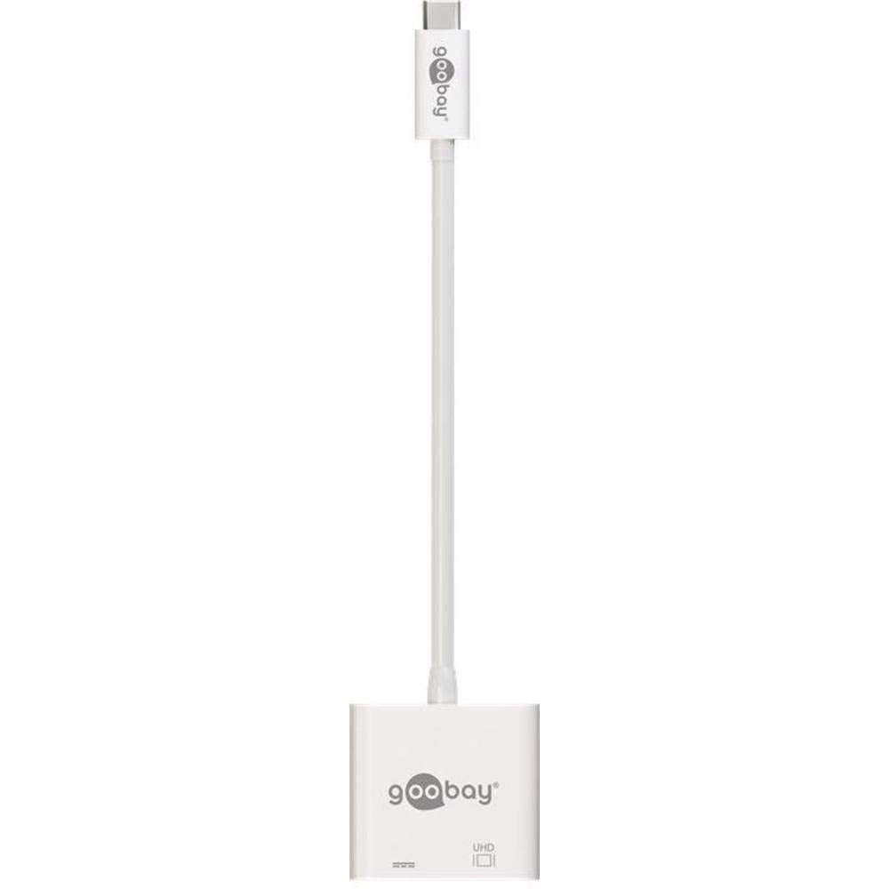 Goobay 62110 USB-C Stecker auf HDMI-Buchse, PD, weiss, extra USB-C Buchse USB-C > HDMI, USB-C > HDMI