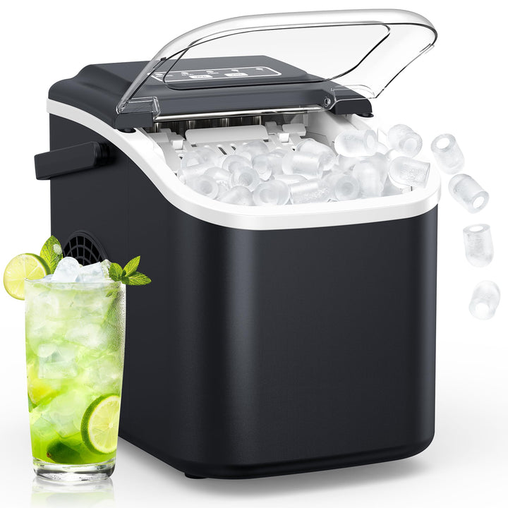 Eiswürfelmaschine Klein Ice Maker Machine: Tragbarer Eiswürfelbereiter, 12kg/24H, 8 Eiswürfel in 6 M