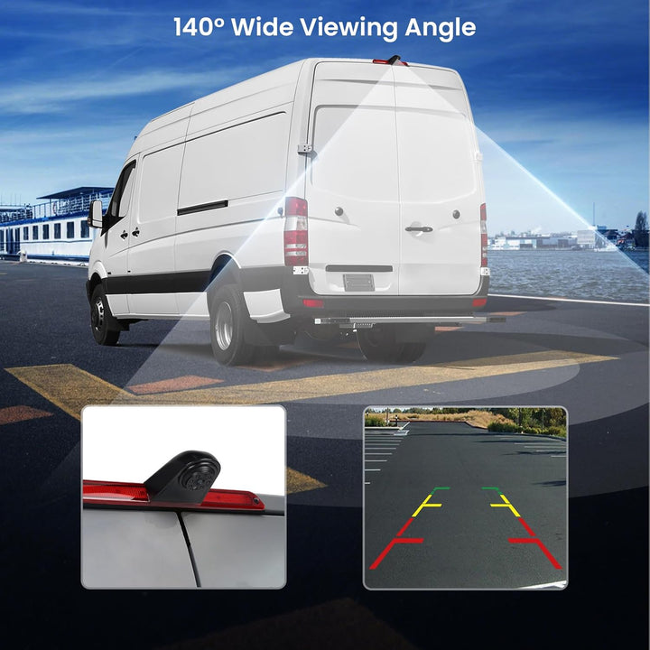 CAMECHO Bremsleuchte Rückfahrkamera HD Nachtsicht IP67 Wasserdichter Kamera für Benz Sprinter 2006-2