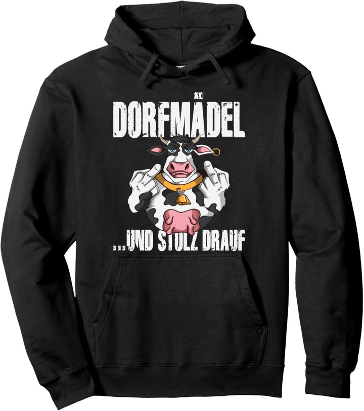 Dorfmädel und stolz drauf Landwirt Rind Fan Bauern Bauernhof Pullover Hoodie