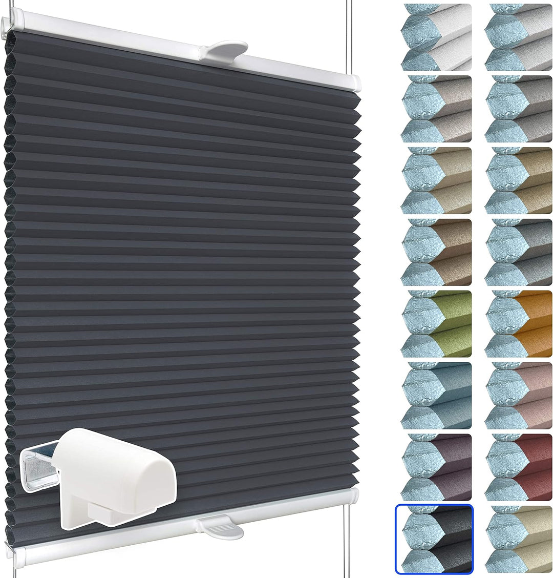 SchattenFreude Waben-Plissee für Fenster | 100% verdunkelnd/Blackout | Mit Klemm-Haltern | Klemmfix