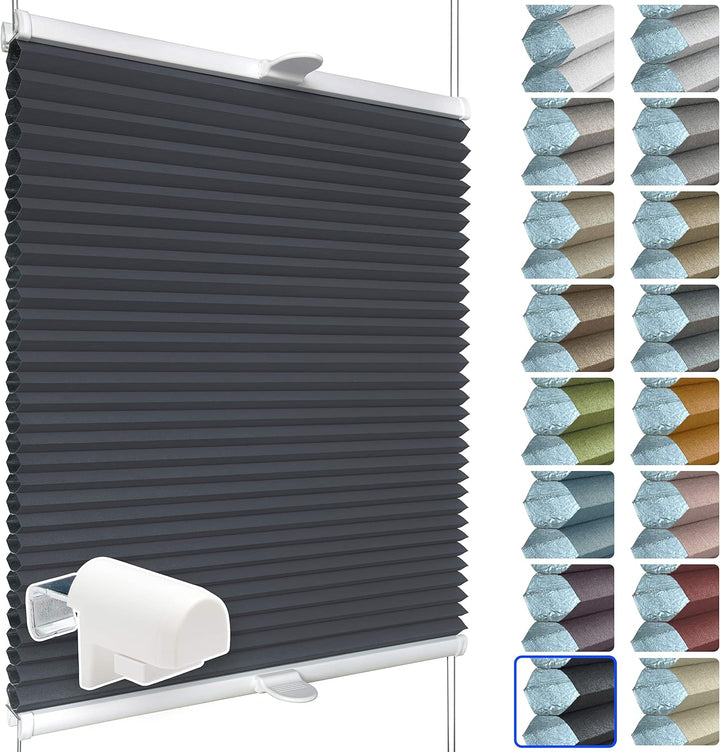 SchattenFreude Waben-Plissee für Fenster | 100% verdunkelnd/Blackout | Mit Klemm-Haltern | Klemmfix