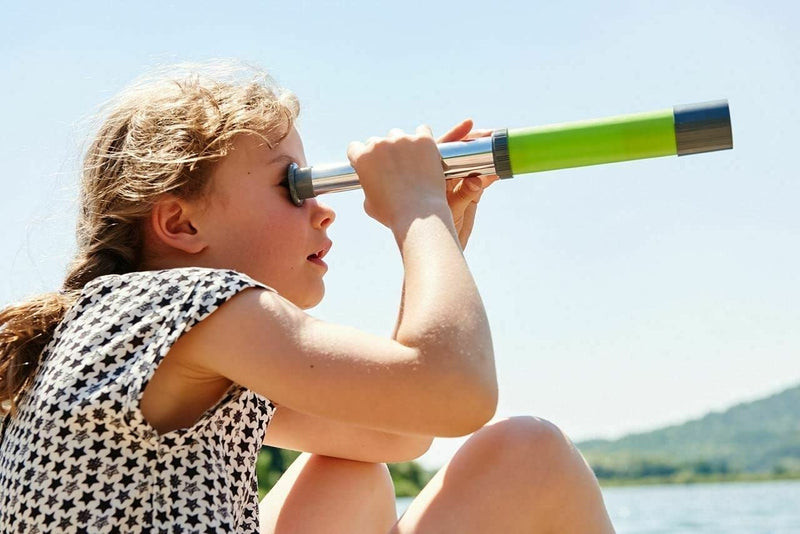 HABA 303537 - Terra Kids Kinder-Fernrohr, handliches Teleskop für Naturbeobachtungen mit Kindern, Ou