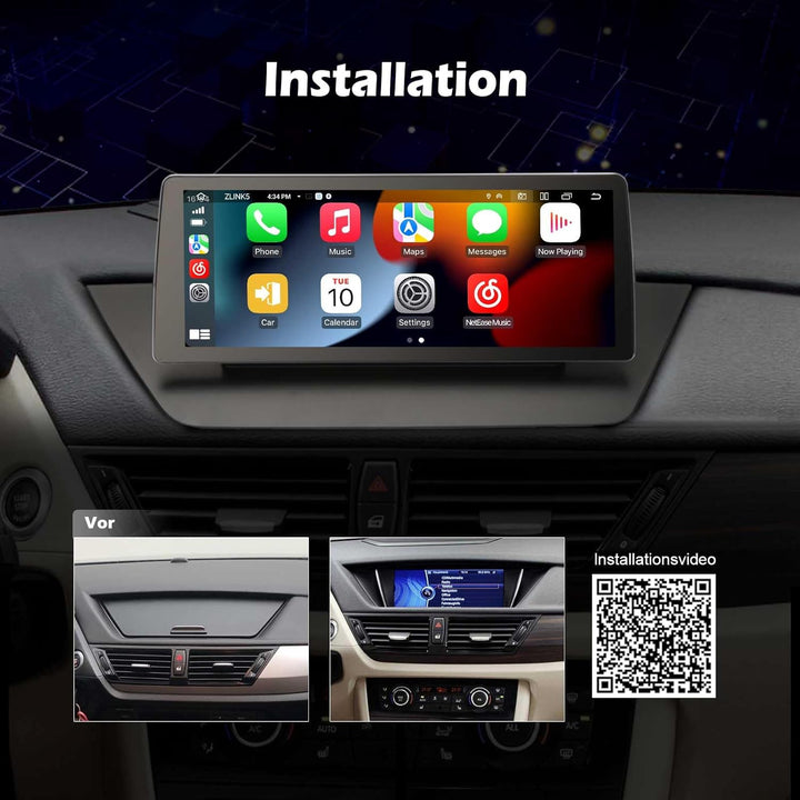 10,25 Zoll IPS Bildschirm Autoradio 8-Kern Android 13 mit GPS Navi für BMW X1 E84 2009-2015 CIC Unte