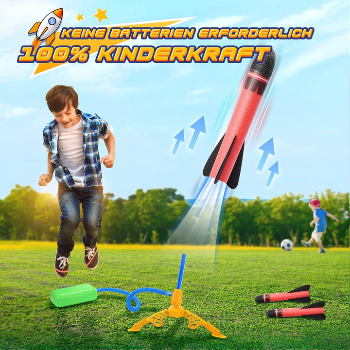 Rakete Luftdruck, Outdoor Spielzeug für Kinder - Geschenke für Jungen Mädchen Einzeln 6pcs, Einzeln