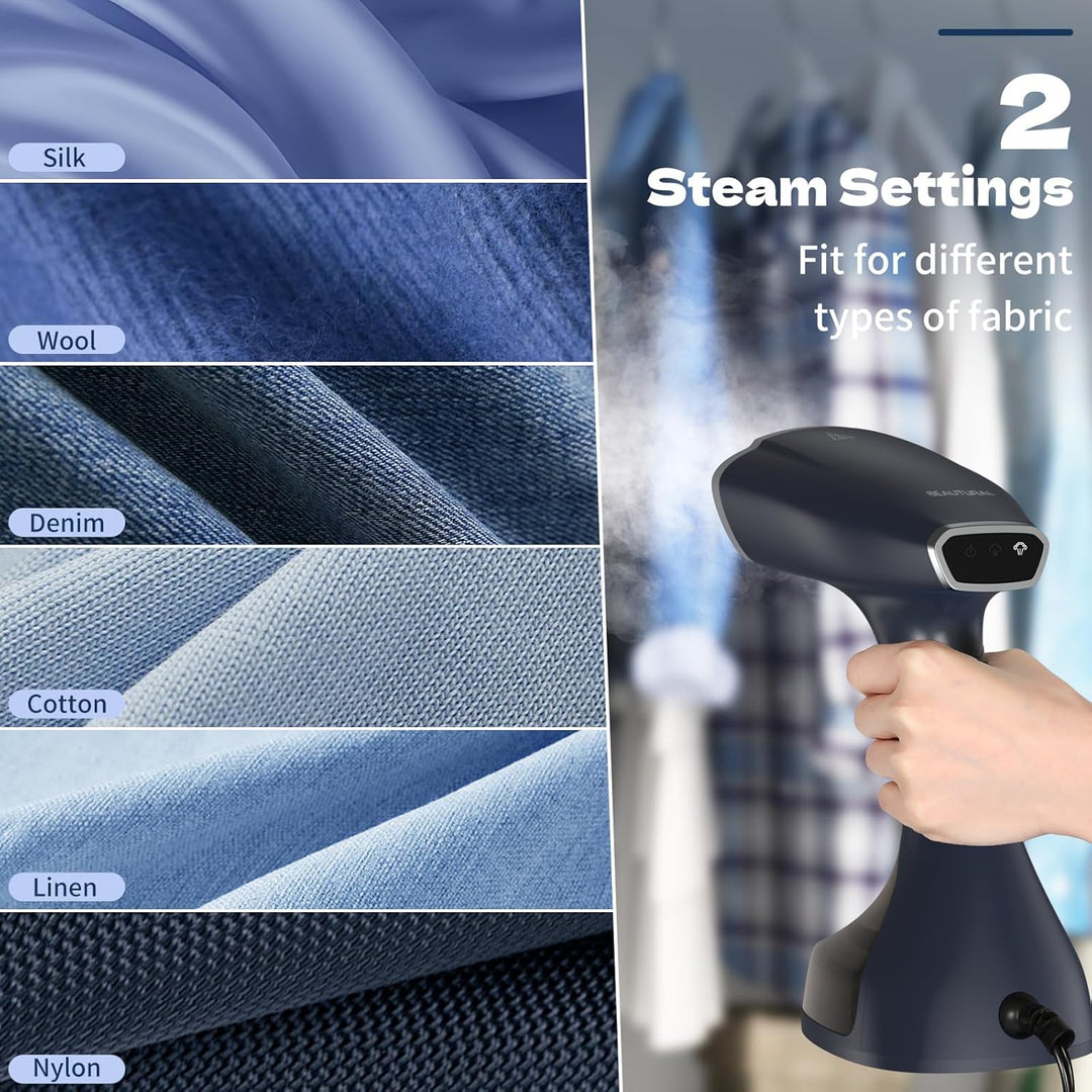 BEAUTURAL Dampfglätter mit 2 Dampfstufen,1800W Dampfleistung von 28 g/min 260ML Wassertank, Abschalt