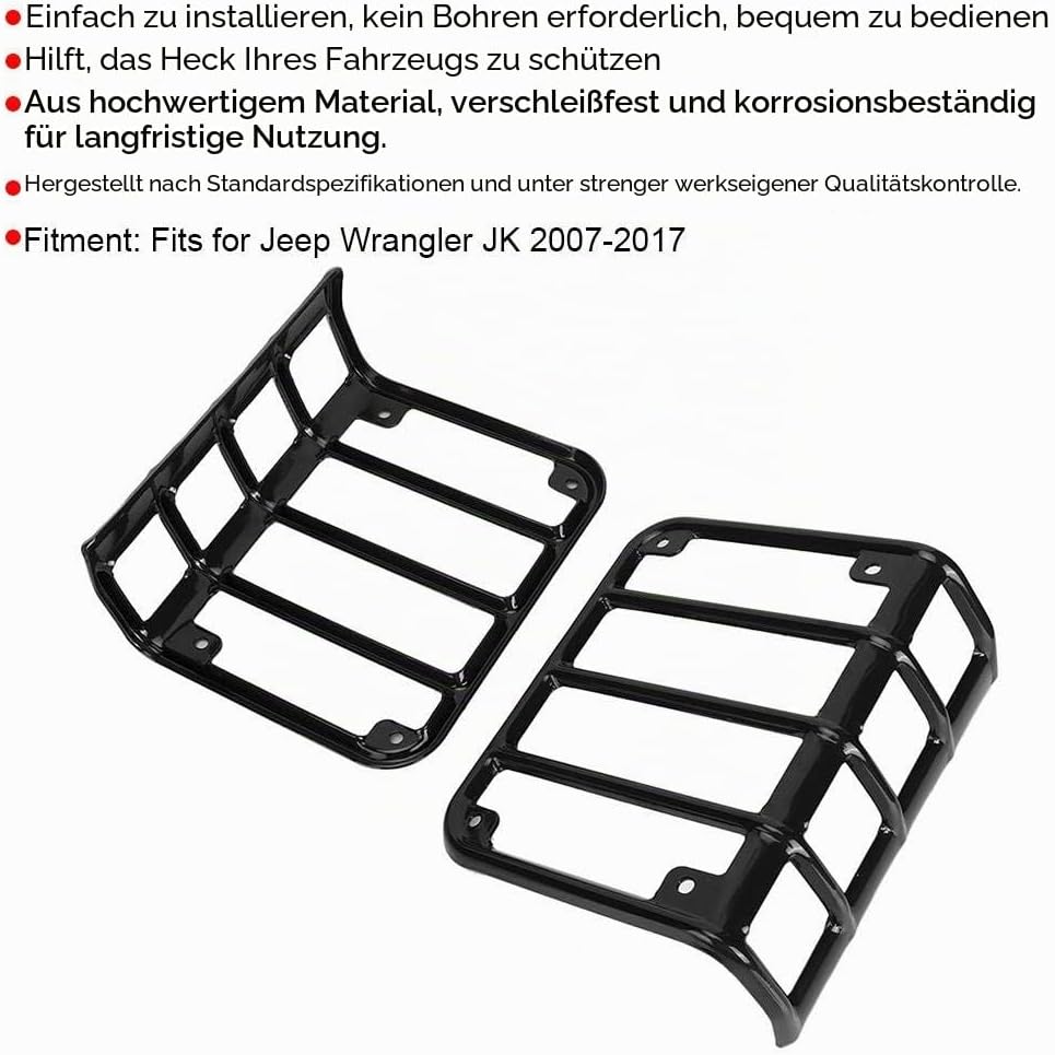 Rücklichtabdeckung, Qiilu Paar Rücklicht Rücklicht Lampenabdeckung Schutzfolie Passend für Jeep Wran