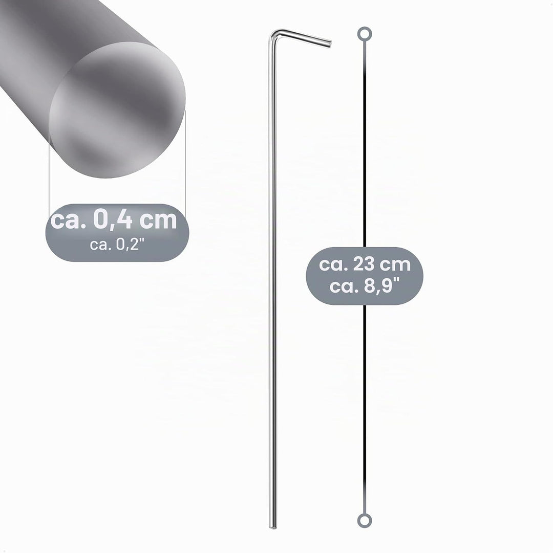 com-four® 72x Zelt-Heringe aus Stahl 23cm x Ø 4mm - Lange und robuste Erdnägel für Camping, Outdoor,