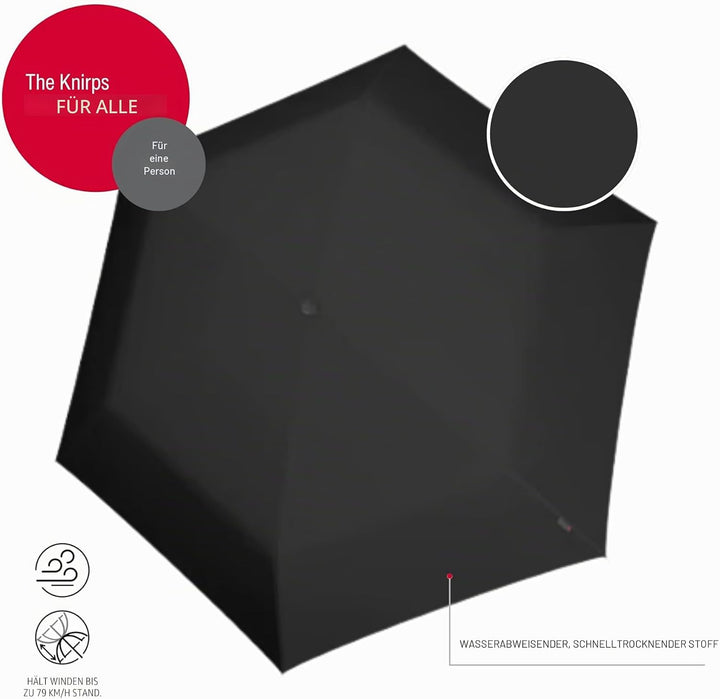 Knirps Taschenschirm AS.050 Slim Small Manual - Der flachste Knirps - Superleicht - Klein und kompak