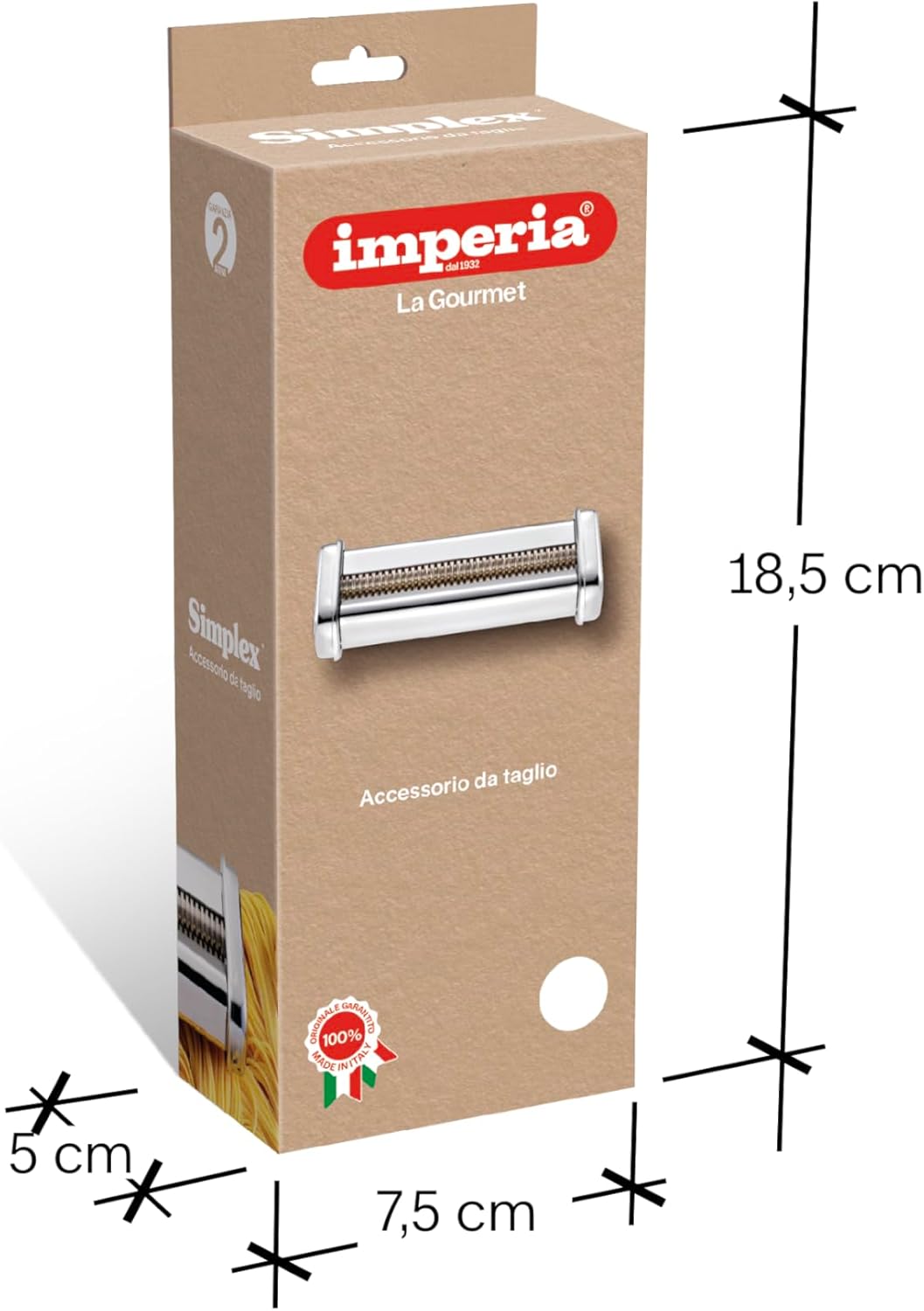 Imperia Simplex Gourmet Linie. Zubehör für Nudelmaschinen. 100% Made in Italy. Küchenzubehör aus Sta