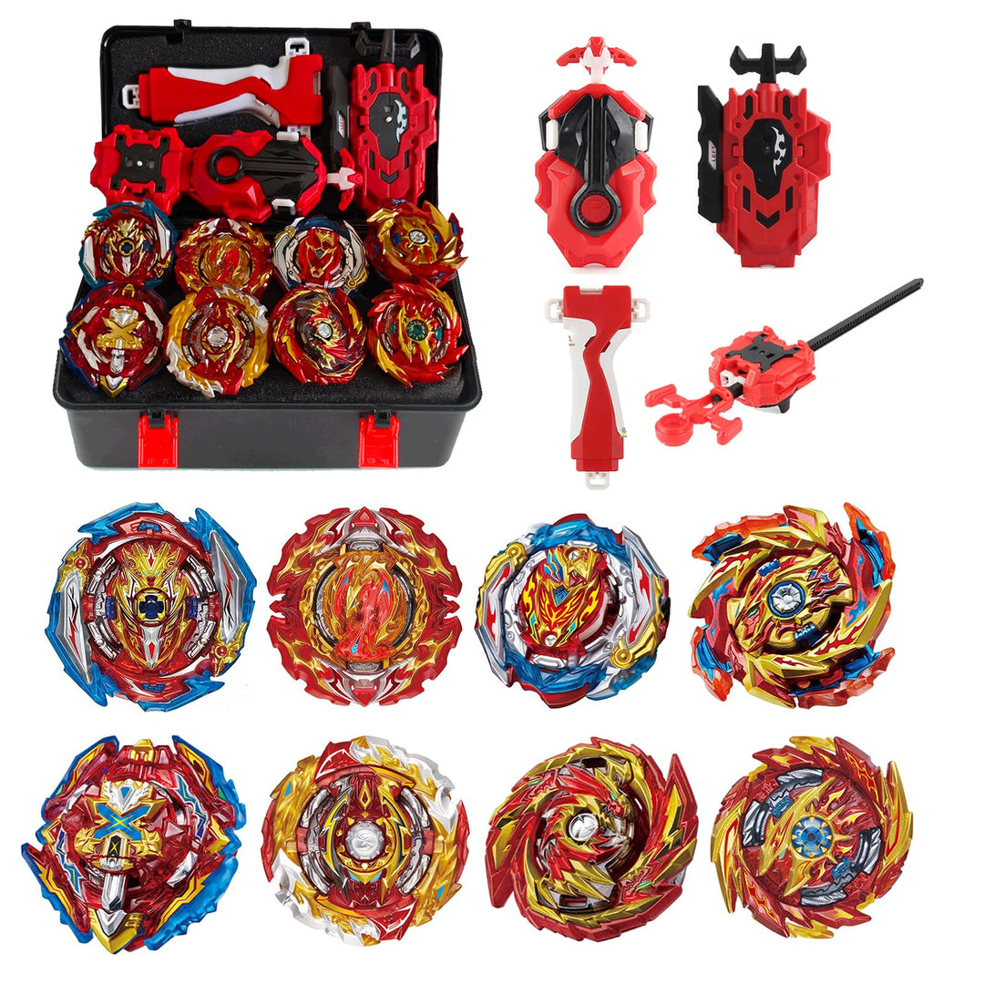 12Pcs Gyros Turbo Kreisel Set, Spielzeug Geschenk + Launcher Mit Box Set,Hong Rend-12, Rend-12