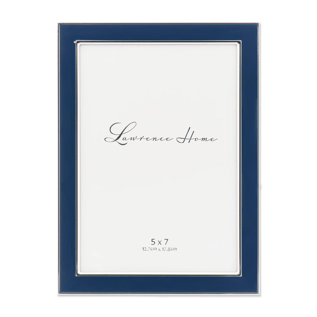 Lawrence Frames 5x7 Navy Enamel Picture Frame Bilderrahmen, Metall, blau Blau 5x7, Blau 5x7