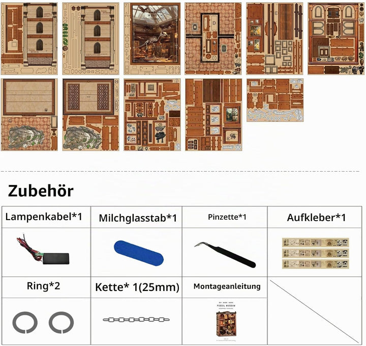 Shrike Book Nook Kit - DIY Miniaturhaus, 3D-Puzzle Buchstütze mit LED-Beleuchtung | Bücherregal &amp; Ha