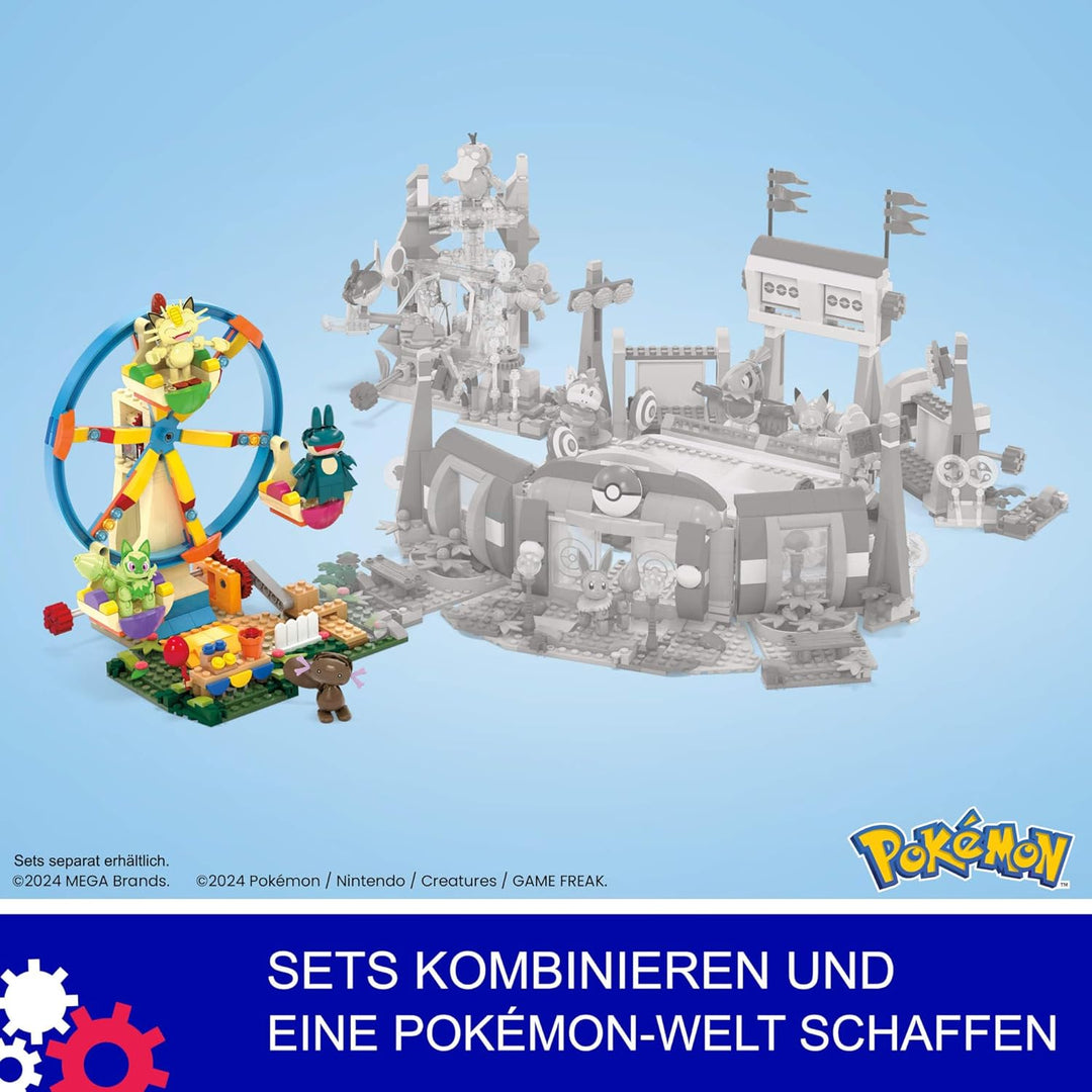 MEGA Pokémon Actionfigur Bauspielzeug, Spass auf dem Riesenrad mit 393 Teilen und beweglichem Felori