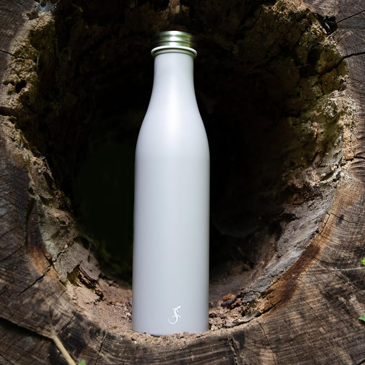 LURCH Edelstahl-Isolierflasche 0,75 l in Jura grey - Perfekt für jede Aktivität, Jura Grey
