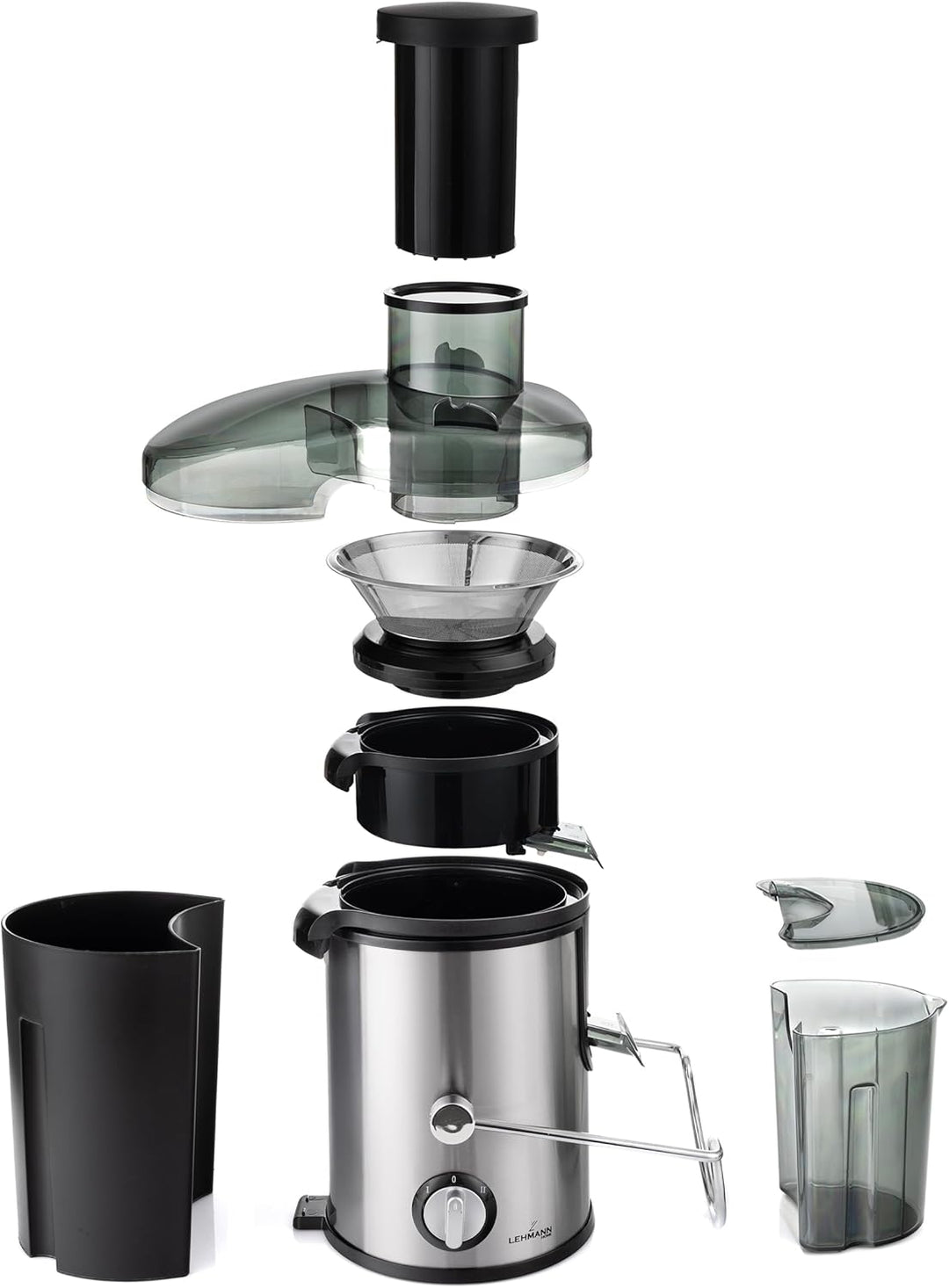 LEHMANN Entsafter, Schnelle Saftzubereitung, 2 Geschwindigkeitsstufen, elektrische Saftpresse aus Ed