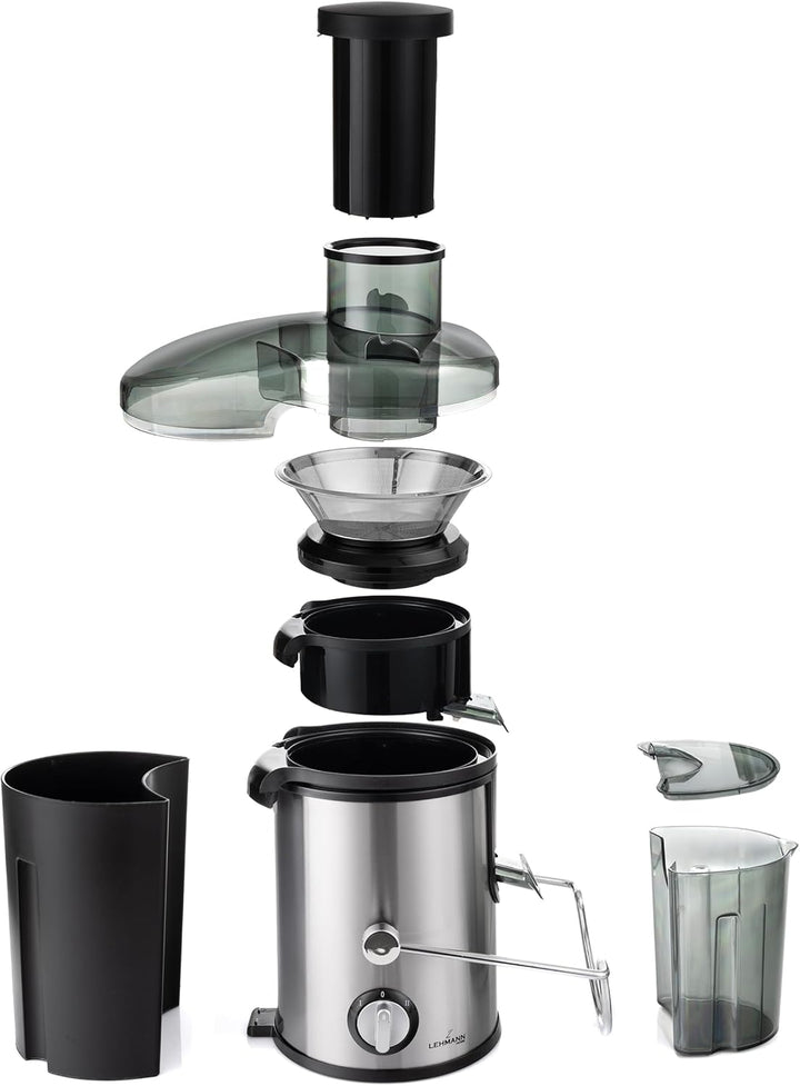 LEHMANN Entsafter, Schnelle Saftzubereitung, 2 Geschwindigkeitsstufen, elektrische Saftpresse aus Ed