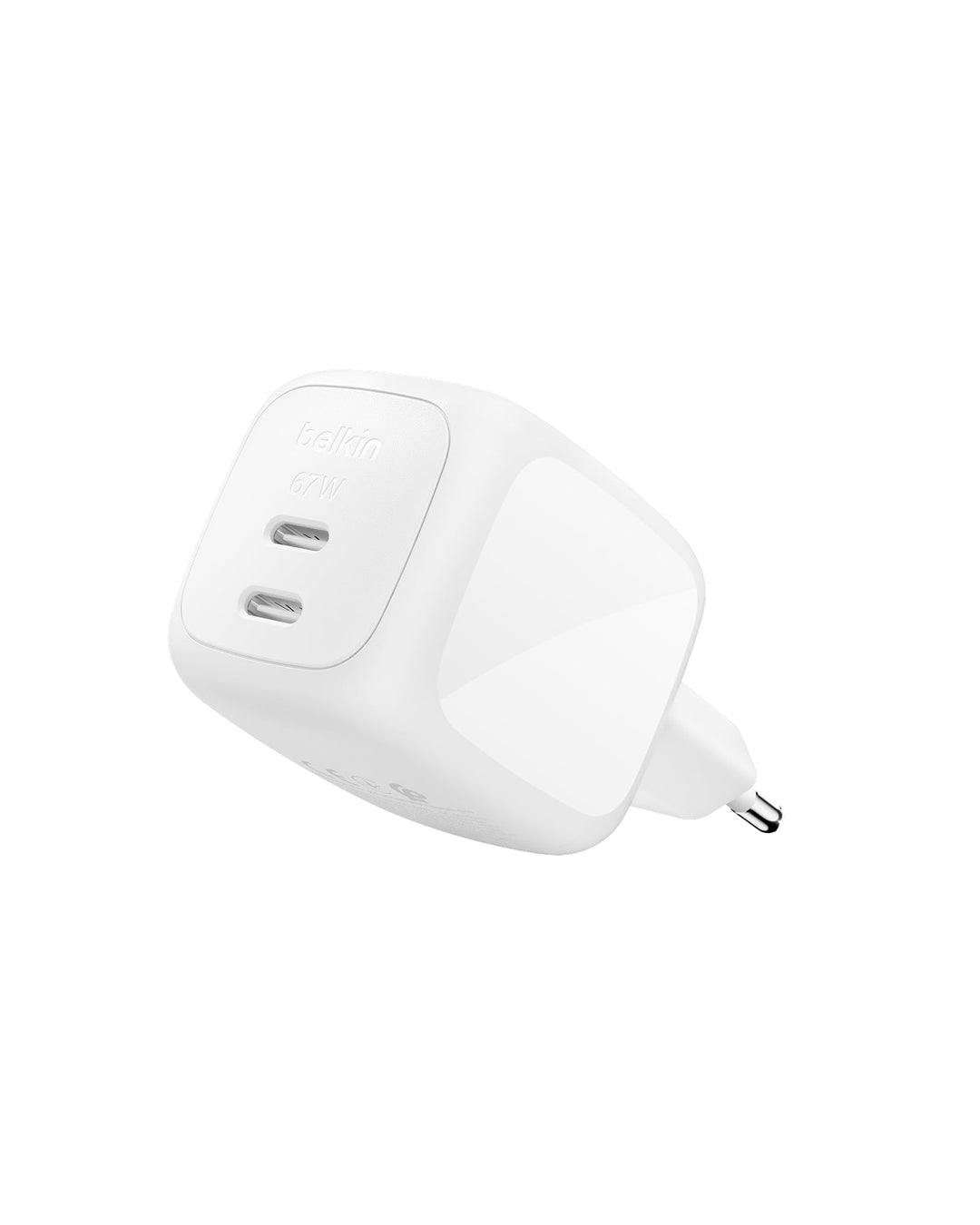 Belkin SmartProtect 2-Port USB C Ladegerät, 67W, GaN-Ladegerät, 2X USB-C, Schnellladen für Geräte wi
