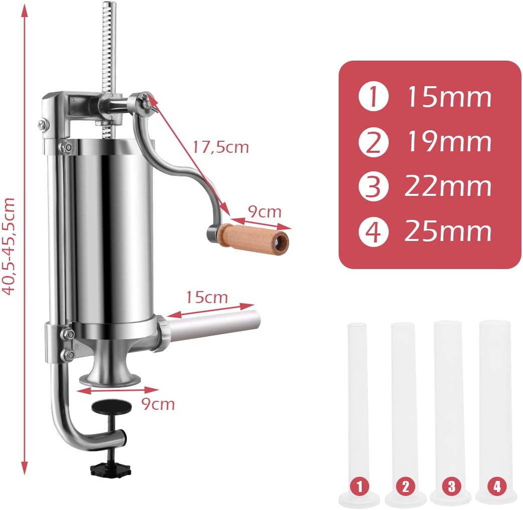 DREAMADE 1,5L/3L/3,6L/6L Wurstfüller, Wurstfüllmaschine Wurstmaschine, Fleischwolf Wurstspritze Wurs